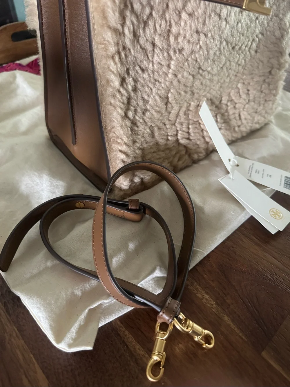 Lee Radziwill Shearling Double Bag